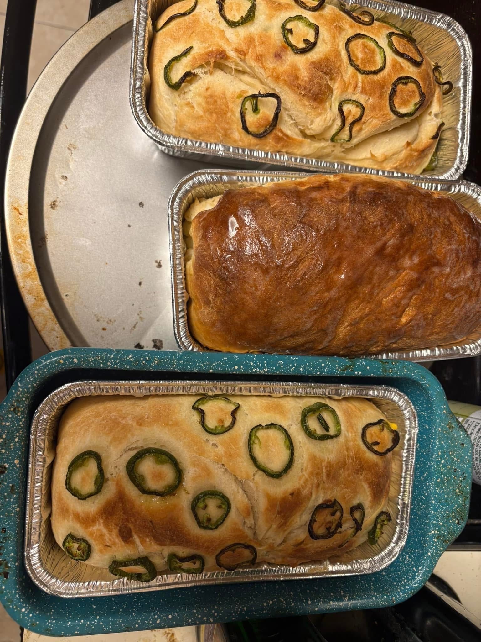 Golden homemade bread loaf fresh from the oven